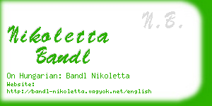 nikoletta bandl business card